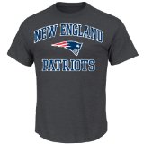 NFL Heart & Soul New England Patriots Basic Tee, Charcoal Hearther, X-Large