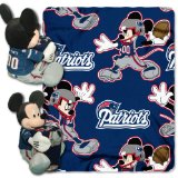 NFL New England Patriots Mickey Mouse Pillow with Fleece Throw Blanket Set