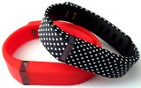 Large 1 Real Red 1 Black with White Dots Spots Band for Fitbit FLEX Only With Clasps Replacement /No tracker/