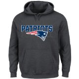 NFL New England Patriots Long Sleeve Pullover Screen Printed Hoodie, XX-Large Tall, Charcoal/Heather