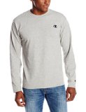 Champion Men's Long Sleeve Tee, Oxford Gray, Medium