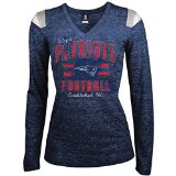 NFL Ladies Long Sleeve Tri-Blend Tee with Shoulder Inserts, New England Patriots, Small