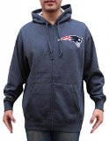 Mens New England Patriots Full-Zip Athletic Warm Hoodie Pullover - Deep Grey (Size: XL)