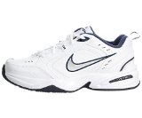 Nike Men's Nike Air Monarch IV Training Shoes 9.5 (White/Metallic Silver-Mid Navy)