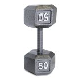 CAP Barbell Solid Hex Dumbbell, Single (50-Pound)