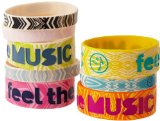 Zumba Fitness Feel The Music Rubber Bracelets (Pack of 8), One Size, Multi