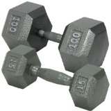 Champion Barbell 15-Pound Solid Hex Dumbell with Ergo Grip