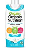 Orgain Plant Based Organic Vegan Nutrition Shake, Vanilla Bean, 11 Ounce, 12 Count, Non-GMO, Gluten Free, Dairy Free,  Packaging May Vary