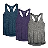 icyZone Activewear Running Workouts Clothes Yoga Racerback Tank Tops for Women (XL, Royal Blue/Purple/Charcoal)