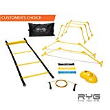 Raise Your Game RYG Speed Agility Training Ladder Cones Hurdles, Exercise Equipment Soccer, Football, Track Field, Basketball Footwork Workout Drills,
