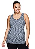 RBX Active Women's Plus Size Activewear Deep V-Neck Tank Top Black and White Combo 1X