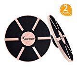 Sportneer Balance Boards, 2 Pack Wooden Wobble Board for Exercise, Gym, Stability Training, Physical Therapy, 15.7'' Diameter, Black
