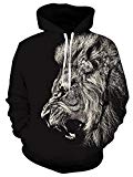 Belovecol Lion Graphic Hoodies for Men Hooded Sweatshirt Casual Sport Pullover with Pockets S