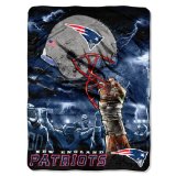 NFL New England Patriots 60-Inch-by-80-Inch Plush Rachel Blanket, Sky Helmet Design