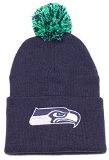 NFL Officially Licensed Seattle Seahawks Cuffed Pom Beanie Hat Cap Lid Skull