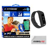 XFIT Wireless Bluetooth Activity/Fitness Tracker Watch with 5 on screen Display modes for iPhone 6, 6 Plus, 5S, 5C, 5, 4S, 4; Samsung Galaxy S5, S4, S3; iPad Mini 3,2, 1, Air 2, Air 1, iPad 3, iPad 4, iPod Touch Gen 5; Samsung Galaxy Note 2, Galaxy Tab 4 10.1