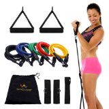 Wacces® New Set of 5 High Quality Covered Resistance Bands with Door Anchor Great for Exercise