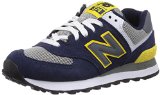 New Balance Men's ML574 Core Plus Pack Running Shoe,Navy/Yellow,11 D US