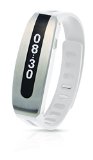 PAPAGO! GOLiFE Care Smart Fitness Band, Activity Tracker, Sleep Monitor, Smart Notification, Text Message, Emails, Social Medias, Messengers, Alarms, Idle Alert (Silver White)