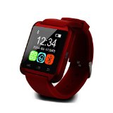 Excelvan MTK6260 Touch Screen Wristwatch Smartwatch Sync Calls SMS Music Fitness Tracker Anti-lost Remote Capture Shutter For Android Samsung Lg HTC Sony Blackberry Etc Mi Cell Phone And IOS iPhone 6 6plus 5 5s 5c 4s 4 (Only Parts Function for IOS Phone, Great Xmas Gift, Shipped From U.S.) (Red)