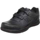 New Balance Men's MW577 Leather Hook/Loop Walking Shoe,Black,14 2E US