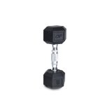 Cap Barbell Rubber Coated Hex Dumbbell with Contoured Chrome Handle (12-Pound)