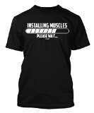 Installing Muscle - Please Wait Men's T-shirt (XL, BLACK)