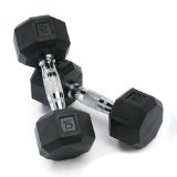 SPRI Deluxe Rubber Dumbbells (Sold as set of 2) (15-Pound)