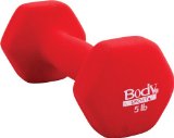 Body Sport Neoprene Dumbbell, 5-Pound, Red