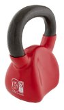 GoFit Contoured Single Vinyl Coated Kettlebell Single With Training Dvd (Red, 15Lb)