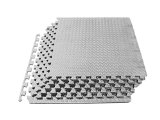 ProSource Puzzle Exercise Mat High Quality EVA Foam Interlocking Tiles, 24 Square Feet, Grey