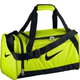 Nike Brasilia 6 Duffel Bag (Small, VOLT/BLACK/BLACK)
