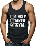 Single Taken At The Gym Men's Tank Top T-shirt (Large, BLACK)