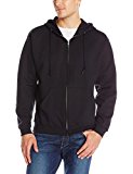 Jerzees Men's Adult Full Zip Hooded Sweatshirt, Black, Large