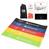 INMAKER Resistance Bands, Exercise Bands for Legs and Butt, Set of 5 Loops with Workout EBook, Carry Bag, Online Videos and Manual