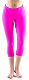 LMB Yoga Pants - Capri Leggings , Fuchsia Capri,XL