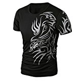 Men's Tee,Neartime Summer Casual Short sleeve T-shirt for Men Sport Clothes (3XL, Black)