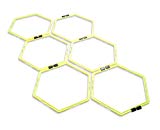 Unlimited Potential Hexagonal Speed & Agility Training Rings Tennis Soccer Football Basketball Training Aid With Carrying Bag (Yellow, 12 rings)