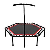 Trampolines with Adjustable Handrail Handle Bar, Silent Fitness Indoor Exercise Fitness Equipment Kids Adults Load 550lbs