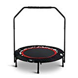 Alritz Fitness Trampoline with Handle, 40-Inch Foldable Workout Rebounder with Handrail | Stable Exercise | Safe and Secure | Long Lasting Bungees | Cardio Training | for Kids and Adults (Black)