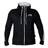 ARD CHAMPS Fleece Full Zip Hoodie Sweatshirt Top MMA Running Jogging S to 3xl (Black, XL)