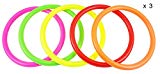 Fushing 15Pcs Multicolor Plastic Toss Rings for Kids Ring Toss Game, Speed And Agility Training Games,Carnival Garden Backyard Outdoor Games,Bridal Shower Game,Game Booth (10.83