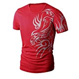 NEARTIME Men's Tee, Summer Casual Short Sleeve T-Shirt for Men Sport Clothes (4XL, Red)