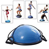 Yoga Half Ball Dome Balance Trainer Fitness Strength Exercise Workout With Pump Blue by SKB