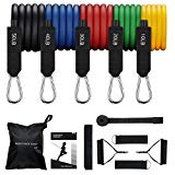 Mpow 150 LBS Resistance Bands, Resistance Bands Set with Handles, Exercise Bands with Door Anchor, User Manual, 5 Anti Snap Tube Bands for Men/Women Strengthening Muscle, Keeping Healthy at Home/Gym
