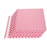 1INCH Puzzle Exercise Mat,EVA Foam Interlocking Tiles,Cushion for Workouts,Yoga Gym Equipment Exercise Fitness Protective Flooring (Pink, 1/2