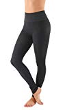 AEKO Women's Yoga Pants Soft Cotton Blend High Waist Workout Leggings (S/M USA 2-6, LHW010N-D.Gry)
