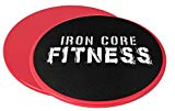 Iron Core Fitness 2 x Dual Sided Core Sliders Ultimate Core Trainer | Gym, Home Abdominal & Total Body Workout Equipment | for use on All Surfaces (Red)