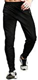 TBMPOY Men's Athletic Running Sport Jogger Pants with Zipper Pockets(Black,us M)