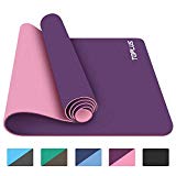 TOPLUS Yoga Mat, 1/4 inch Pro Yoga Mat TPE Eco Friendly Non Slip Fitness Exercise Mat with Carrying Strap-Workout Mat for Yoga, Pilates and Floor Exercises(Purple)